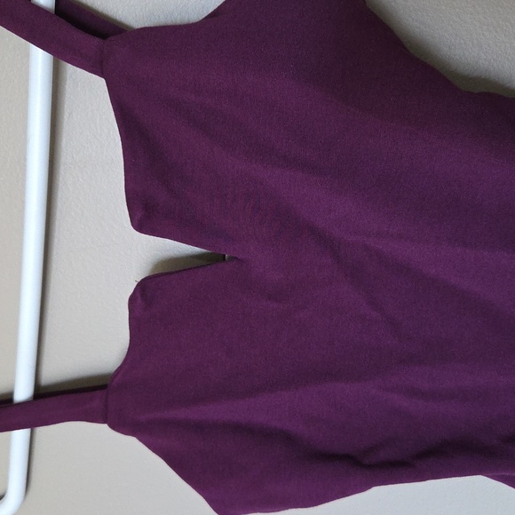 Socialite Purple Bodysuit V-Notch Design Size S - Picture 2 of 5